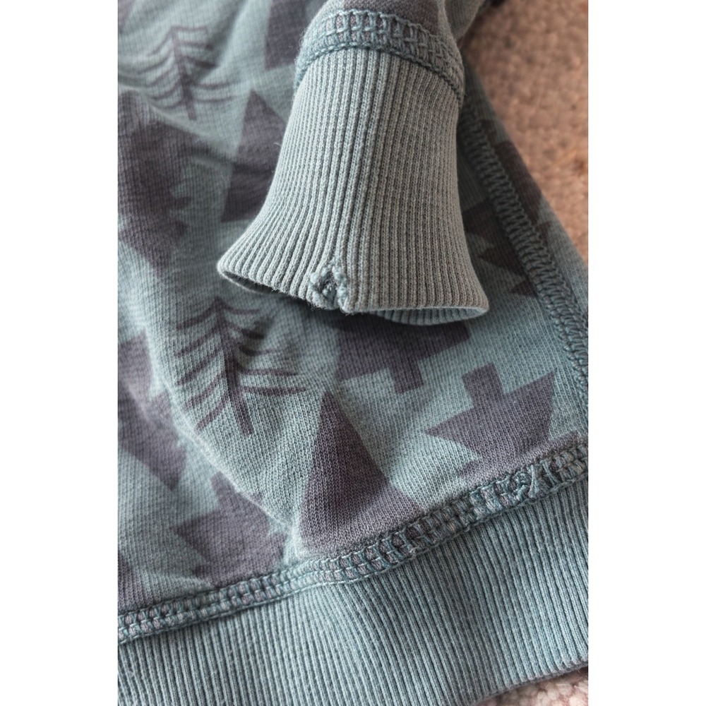 Hanna Andersson Kids Pine Tree Forest Print Sweatshirt Teal Green Size 120 US6-7 - Picture 4 of 4